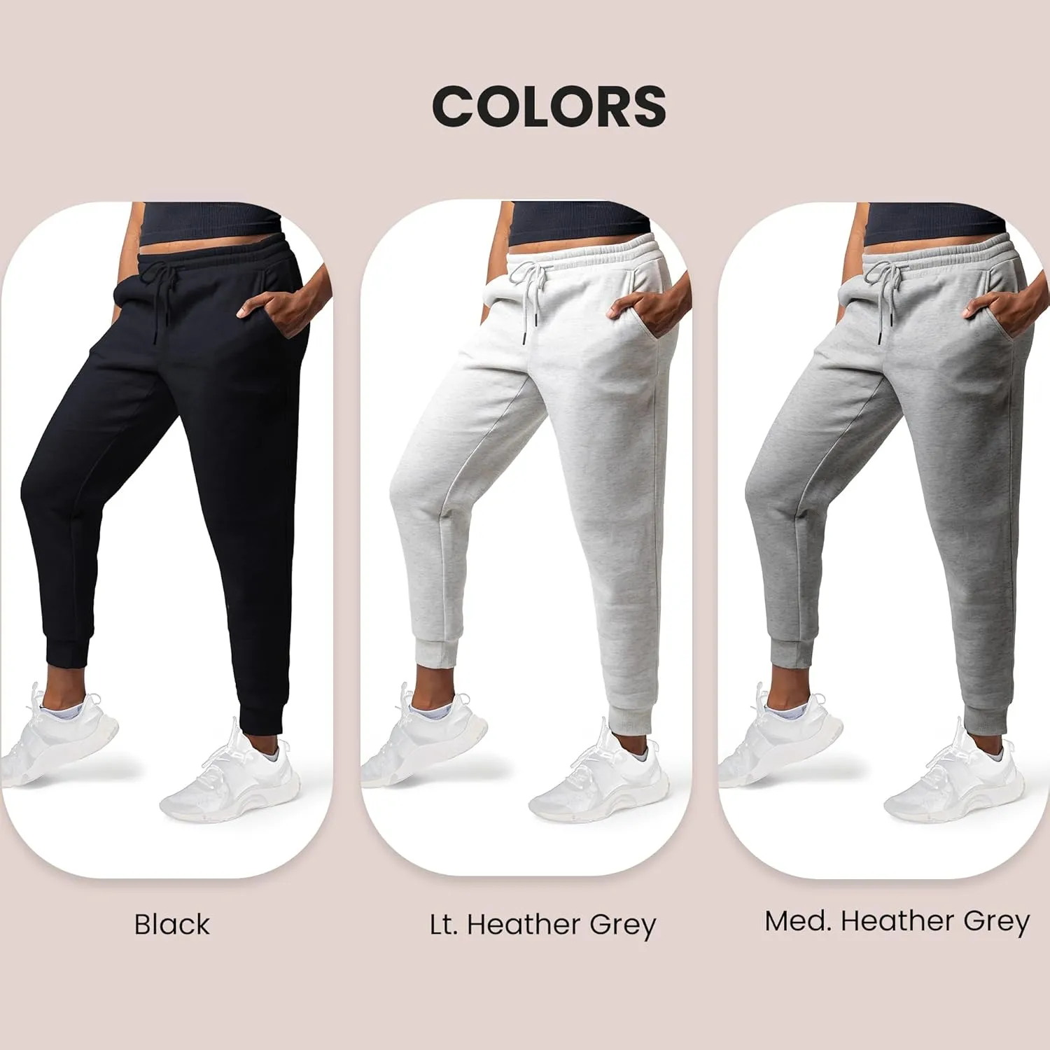 3 Pack Sweatpants Women, Cozy Womens Sweatpants, Fleece Womens Yoga Joggers (Available in Plus)
