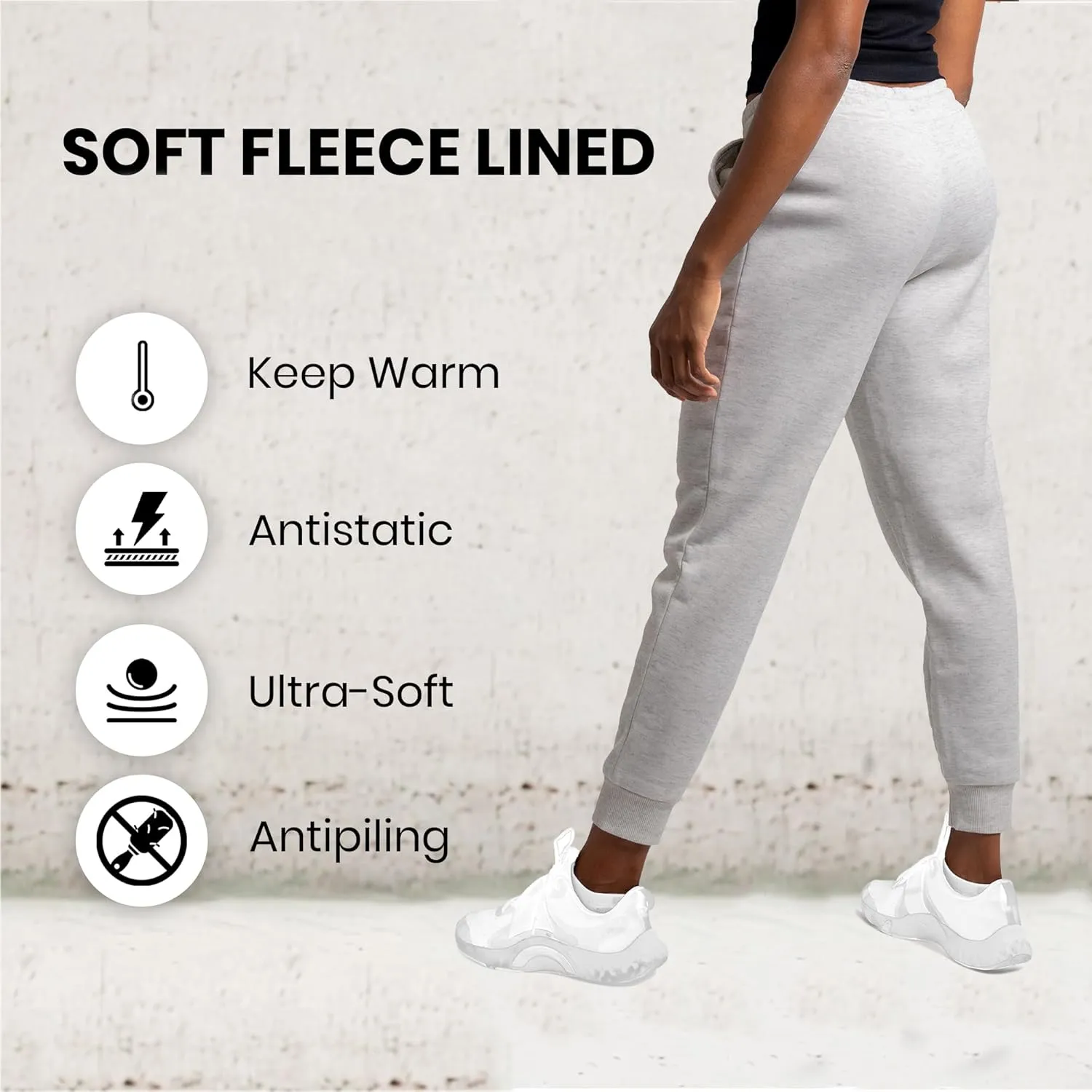 3 Pack Sweatpants Women, Cozy Womens Sweatpants, Fleece Womens Yoga Joggers (Available in Plus)