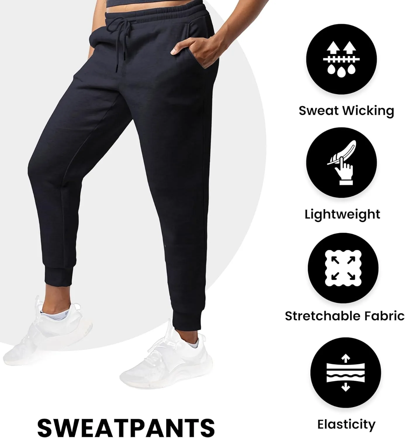 3 Pack Sweatpants Women, Cozy Womens Sweatpants, Fleece Womens Yoga Joggers (Available in Plus)