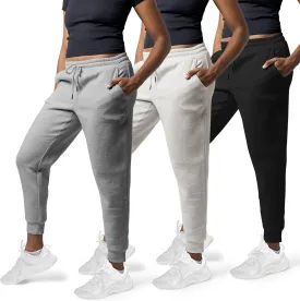 3 Pack Sweatpants Women, Cozy Womens Sweatpants, Fleece Womens Yoga Joggers (Available in Plus)