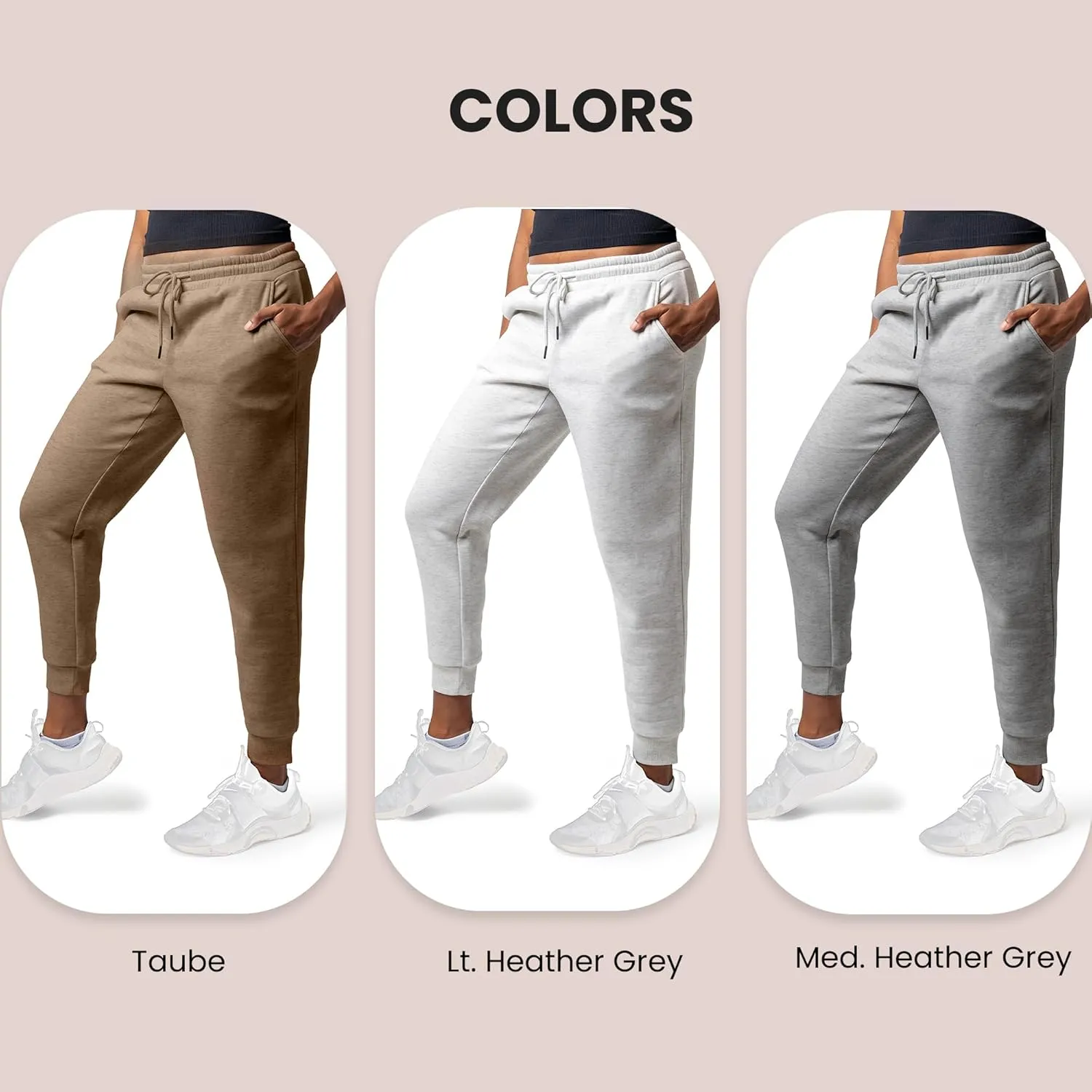 3 Pack Sweatpants Women, Cozy Womens Sweatpants, Fleece Womens Yoga Joggers (Available in Plus)