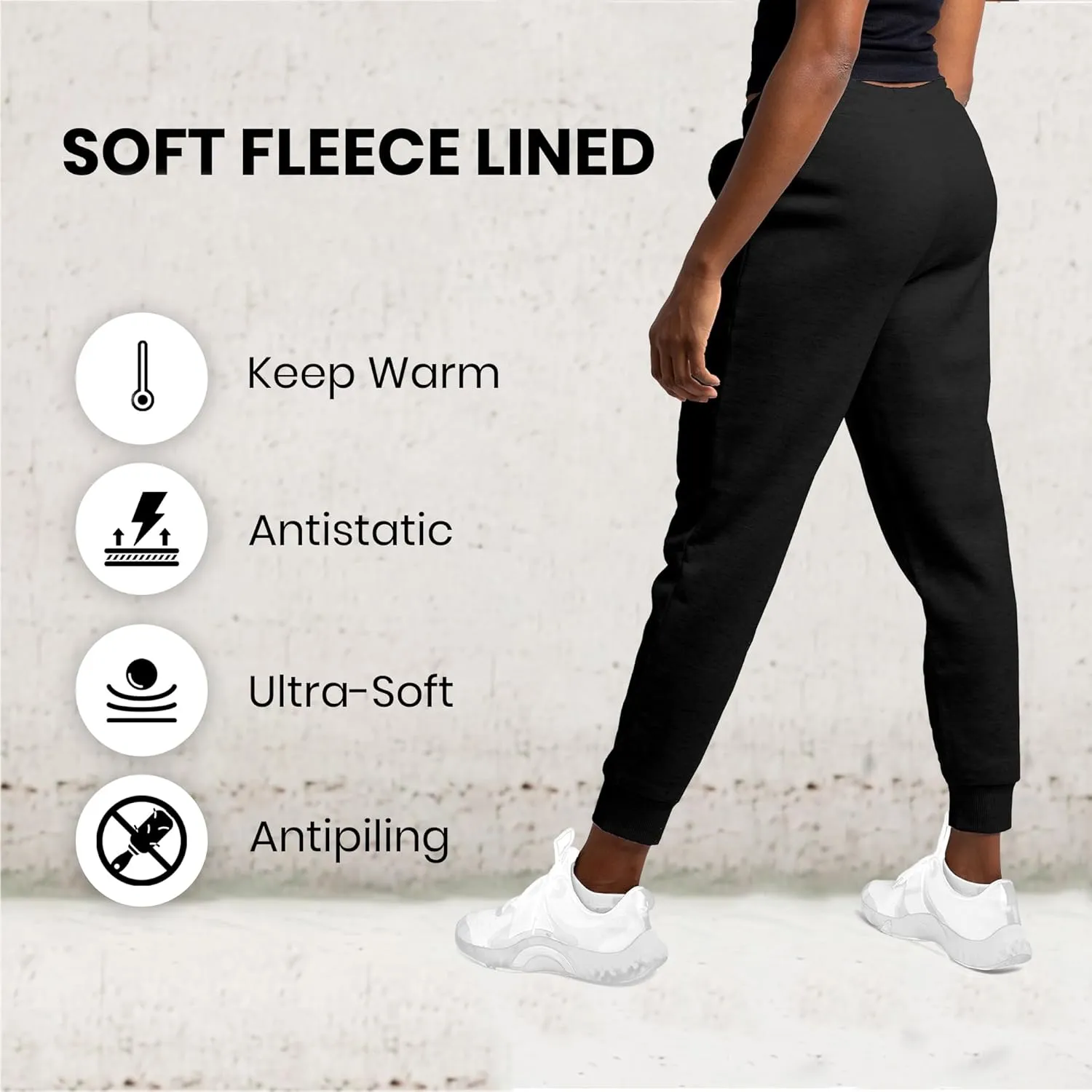 3 Pack Sweatpants Women, Cozy Womens Sweatpants, Fleece Womens Yoga Joggers (Available in Plus)