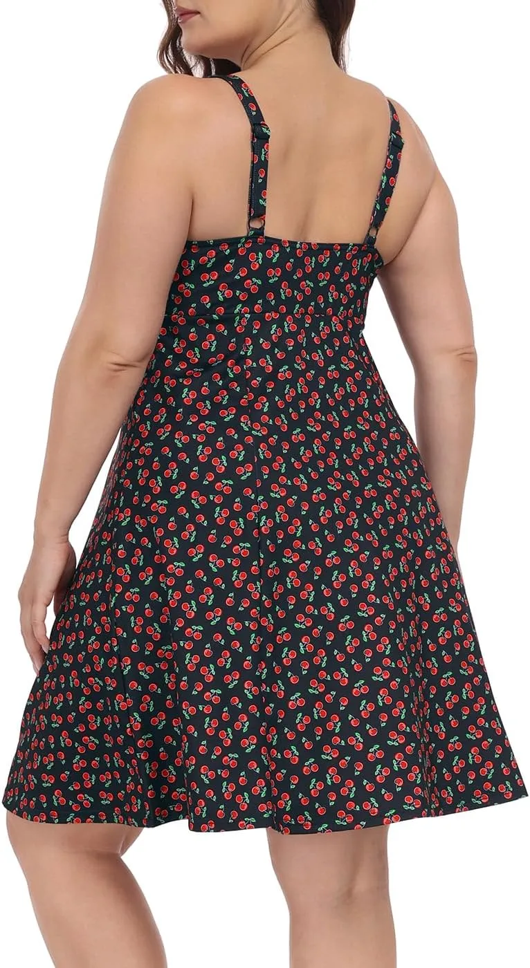 HDE Womens Plus Size Tennis Athletic Workout Dress with Built-in Shorts & Bra
