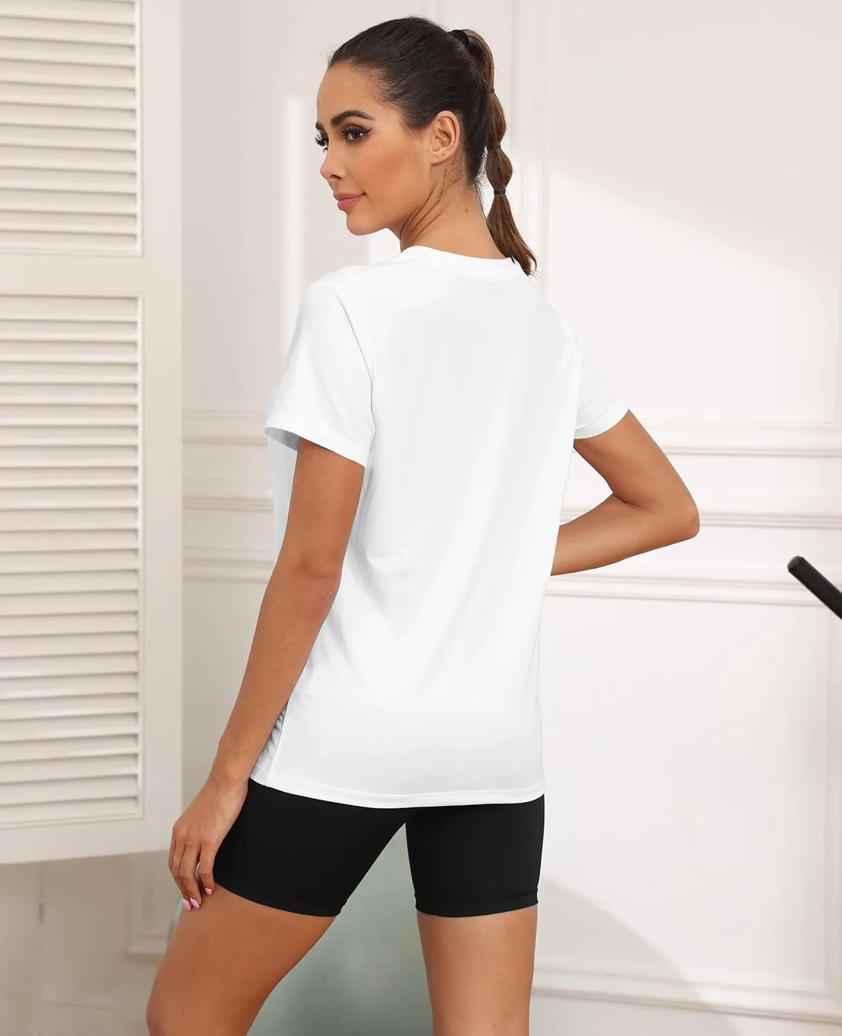 KevaMolly Workout Tops for Women UPF50  Breathable Loose Fit Yoga T Shirts Short Sleeve Running Gym Athletic Tee Top