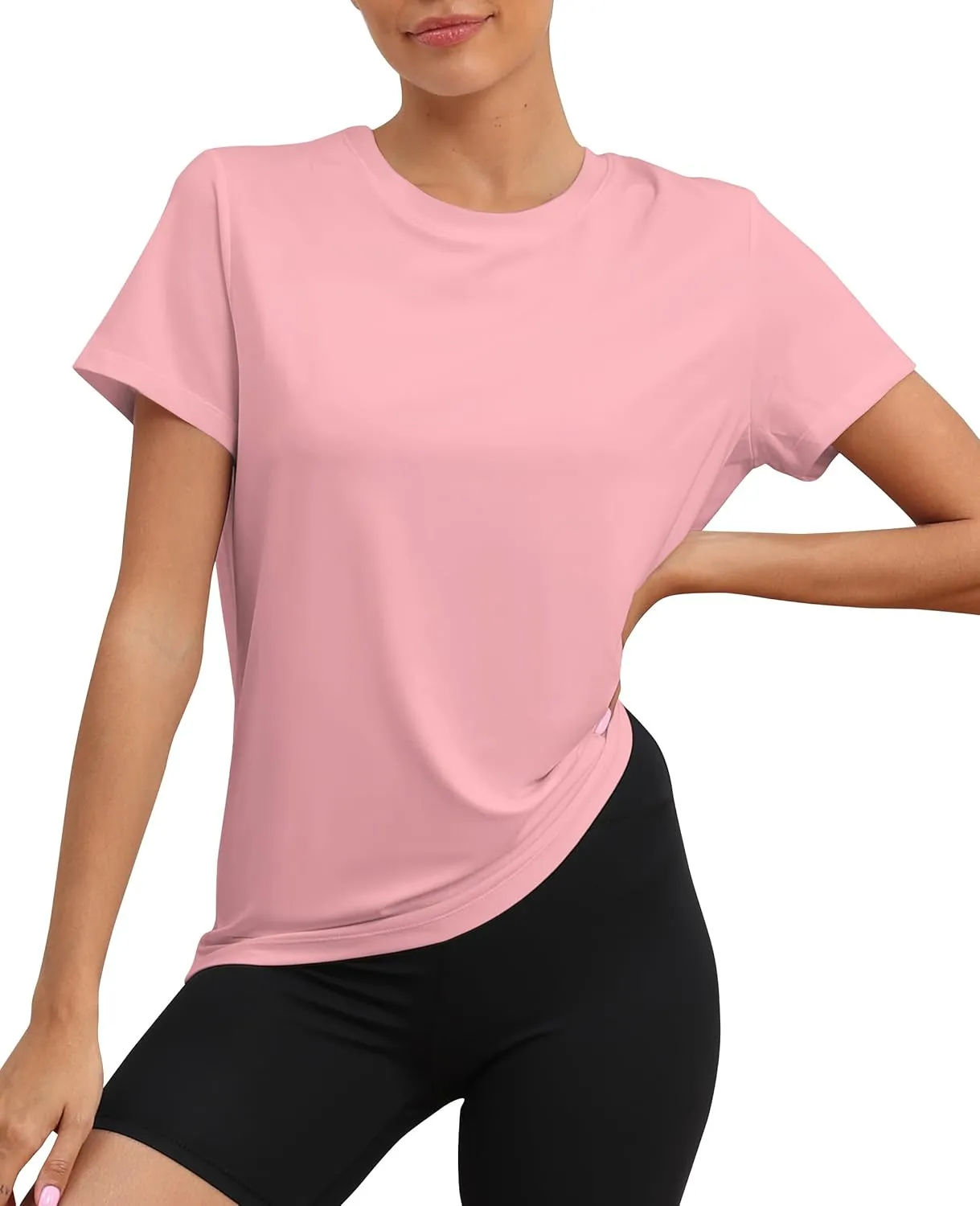 KevaMolly Workout Tops for Women UPF50  Breathable Loose Fit Yoga T Shirts Short Sleeve Running Gym Athletic Tee Top
