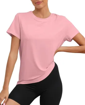 KevaMolly Workout Tops for Women UPF50  Breathable Loose Fit Yoga T Shirts Short Sleeve Running Gym Athletic Tee Top