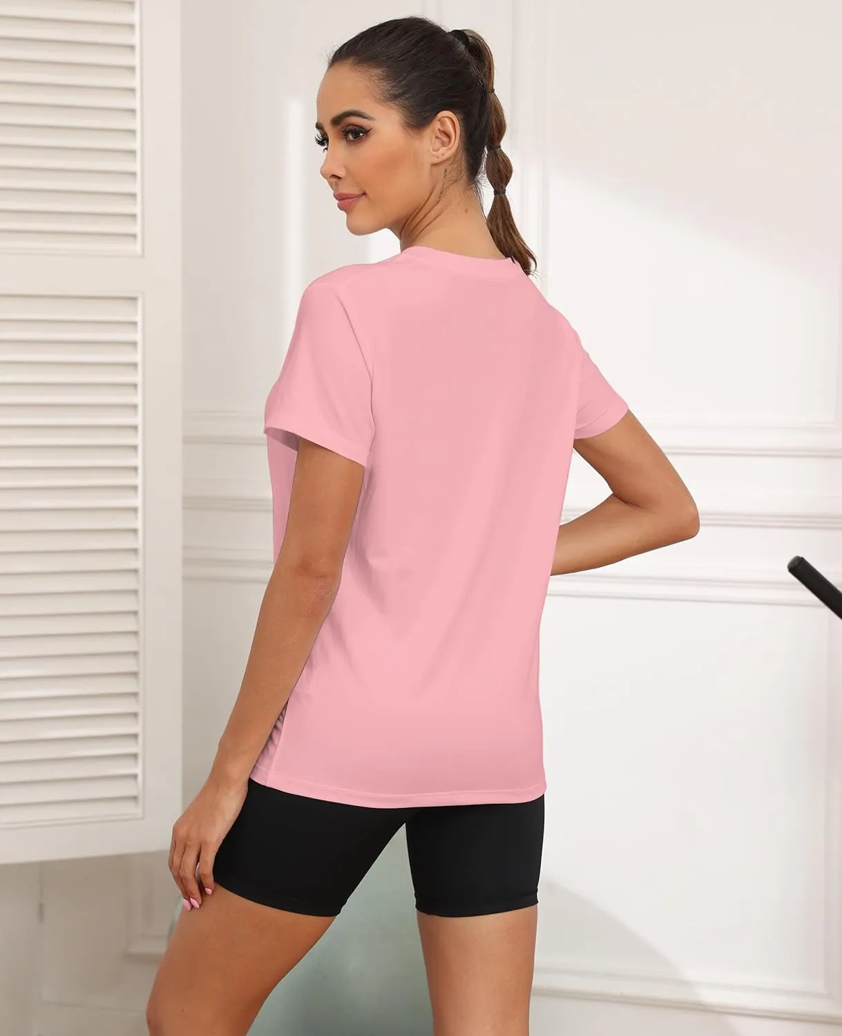KevaMolly Workout Tops for Women UPF50  Breathable Loose Fit Yoga T Shirts Short Sleeve Running Gym Athletic Tee Top