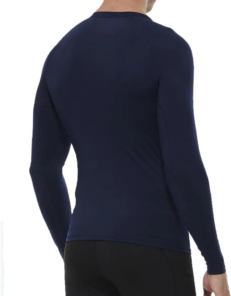 Men's Compression Shirts Long Sleeve Athletic T Shirt Workout Cool Dry Running Tops Gym Undershirts Baselayers 1/2 Pack