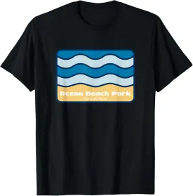 Ocean Beach Park Connecticut Retro CT Waves Trip Souvenir T-Shirt