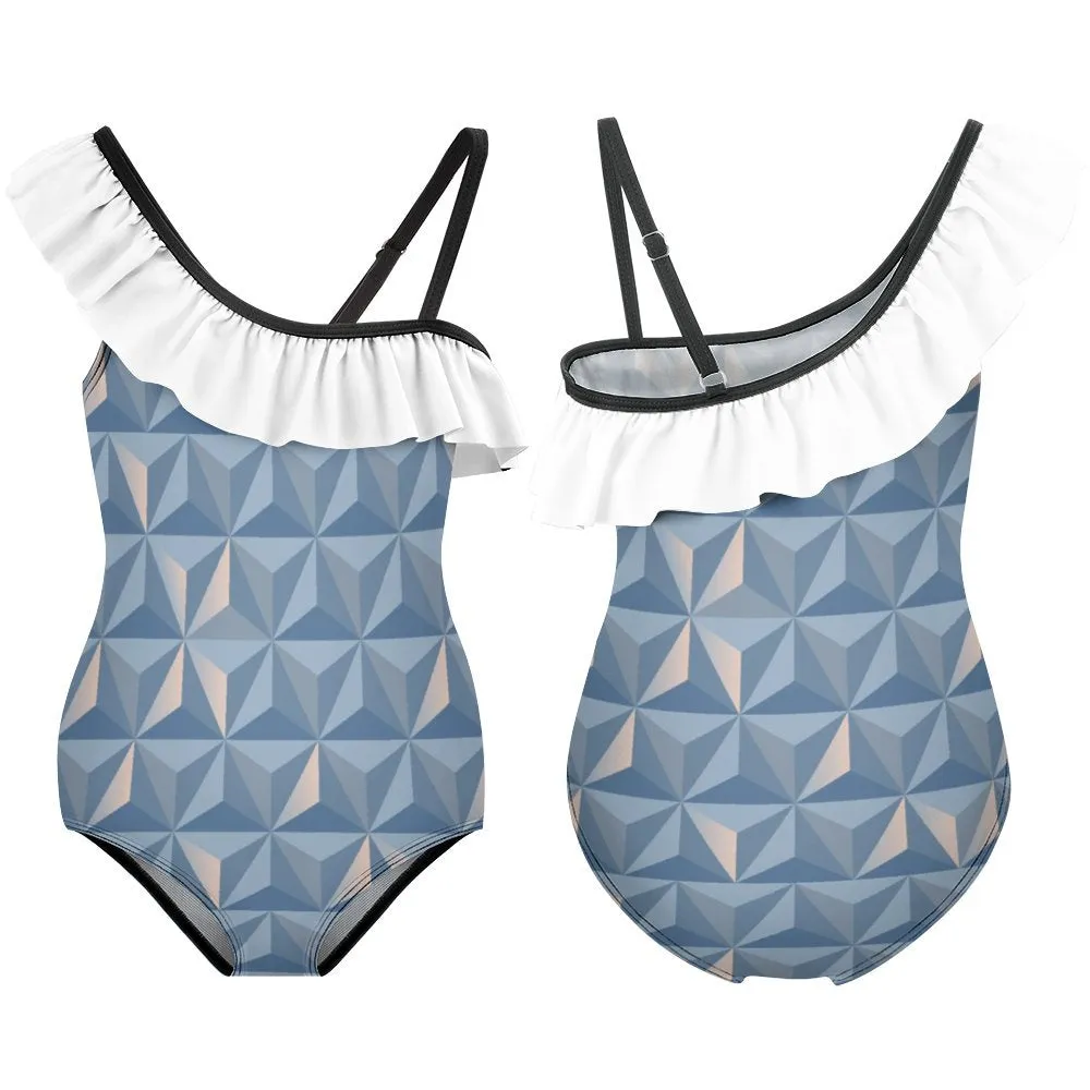 World Traveler Girls Flounce One-Piece Swimsuit